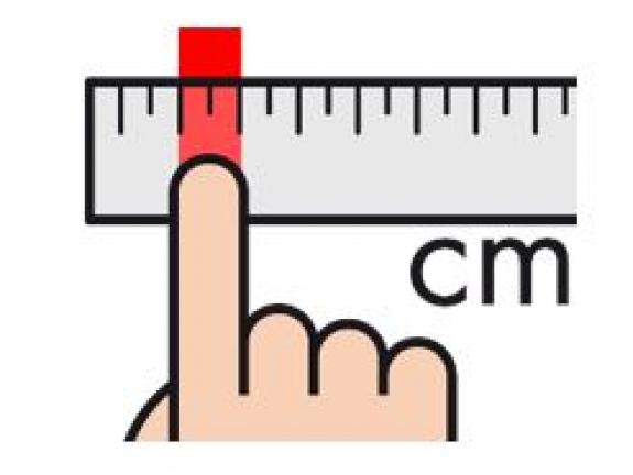 Zentimeter-Anzeige